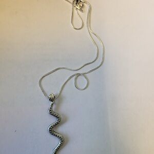 Silver Tone Snake Pendant Necklace NWT
